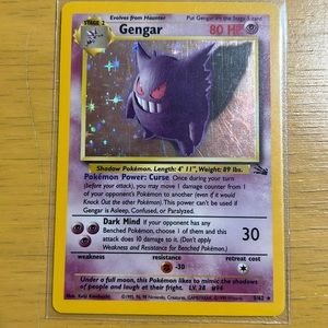 Pokémon Gengar Card - Fossil Set - #5/62 - Holo Rare - NM